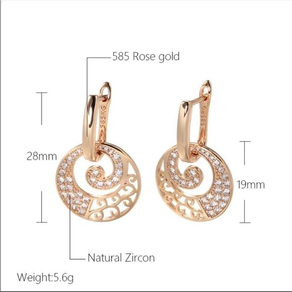 #45 Micro Pave Natural Zircon  Earrings - Picture 4 of 7